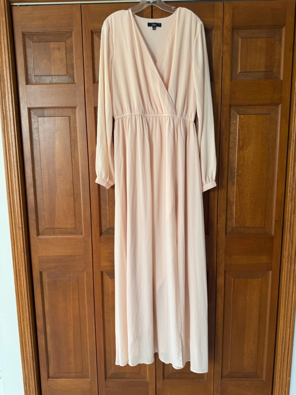 Lulu's Blush Pink Long Sleeve Maxi Dress